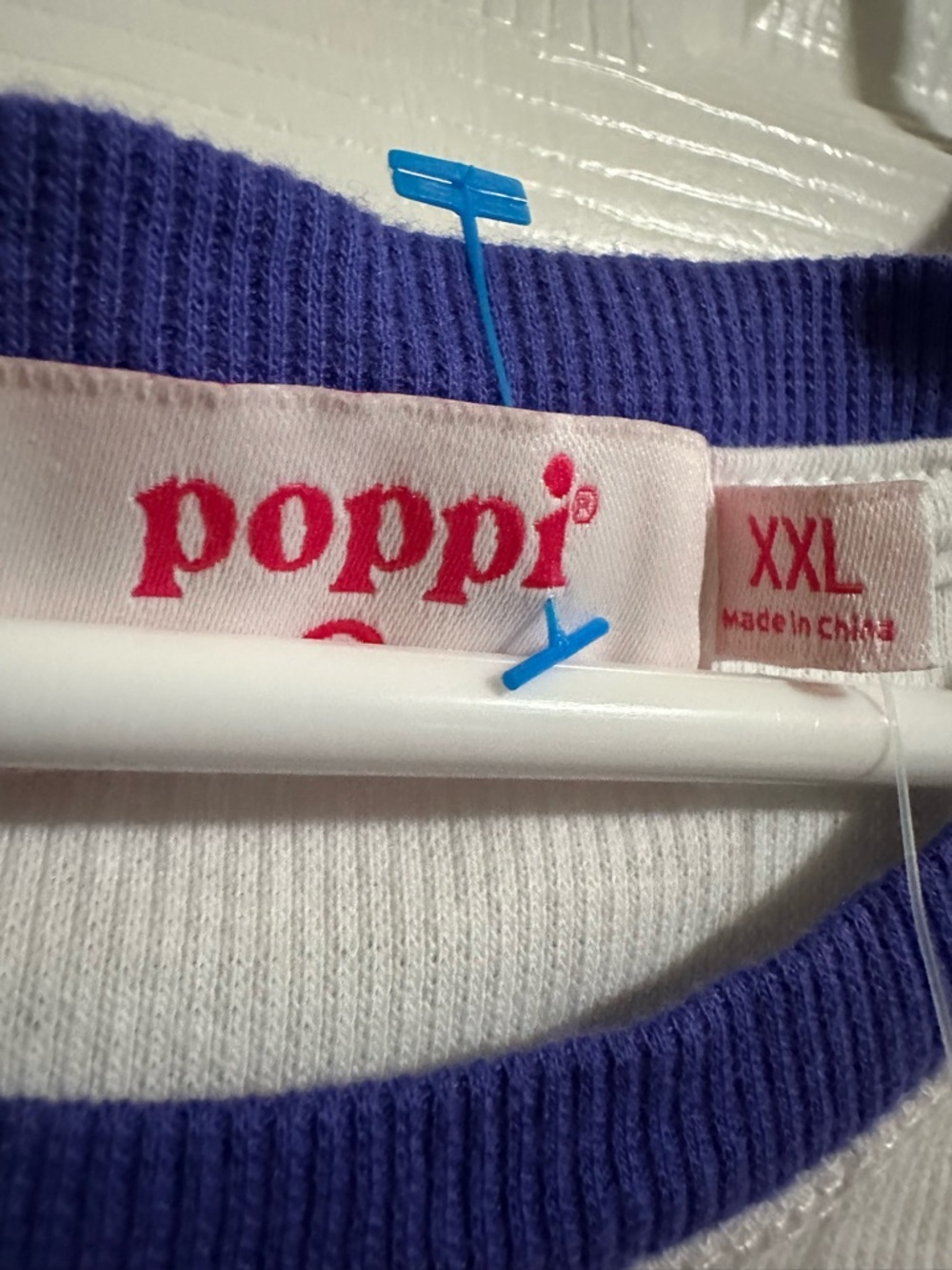 🌸🪻 Limited Edition Poppi Crop White and Purple Graphic Tee 💗 XXL NWT - Picture 4 of 5